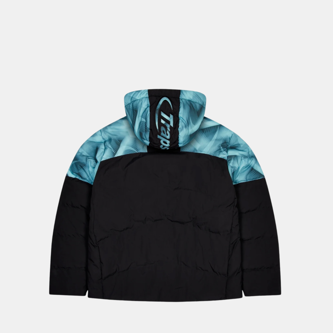 Trapstar Hyperdrive Hooded Puffer - Black/Blue