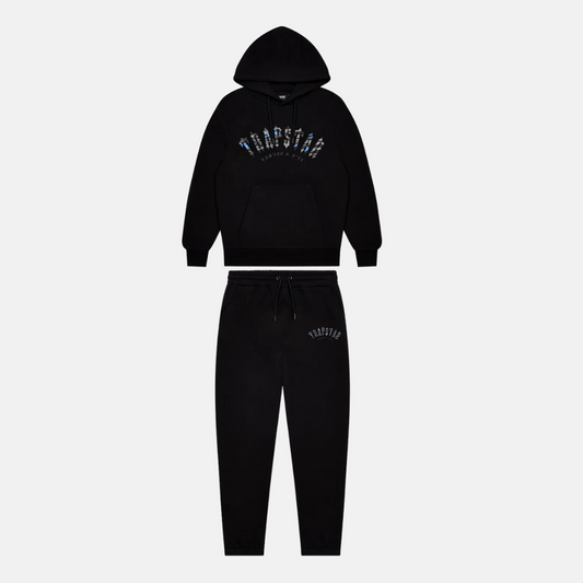 Trapstar Arched Irongate Tracksuit - Black / Blue Camo