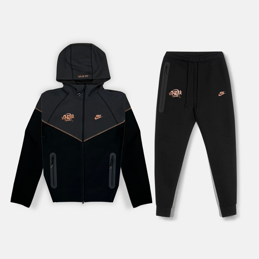 Central Cee x Nike Tech Fleece Tracksuit - Black, Anthracite, Metallic Red Bronze ( Syna world )