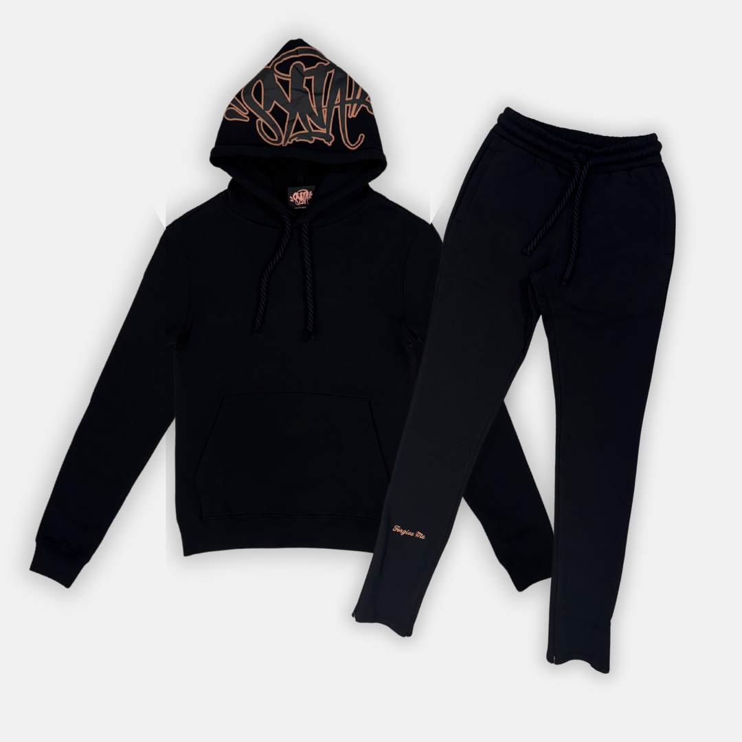 Syna Logo Tracksuit - Black & Rose Gold