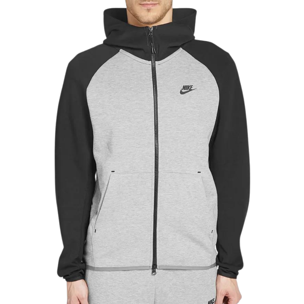 Nike Tech Fleece Hoodie - Black & Light Grey (2nd Gen - Old Season)