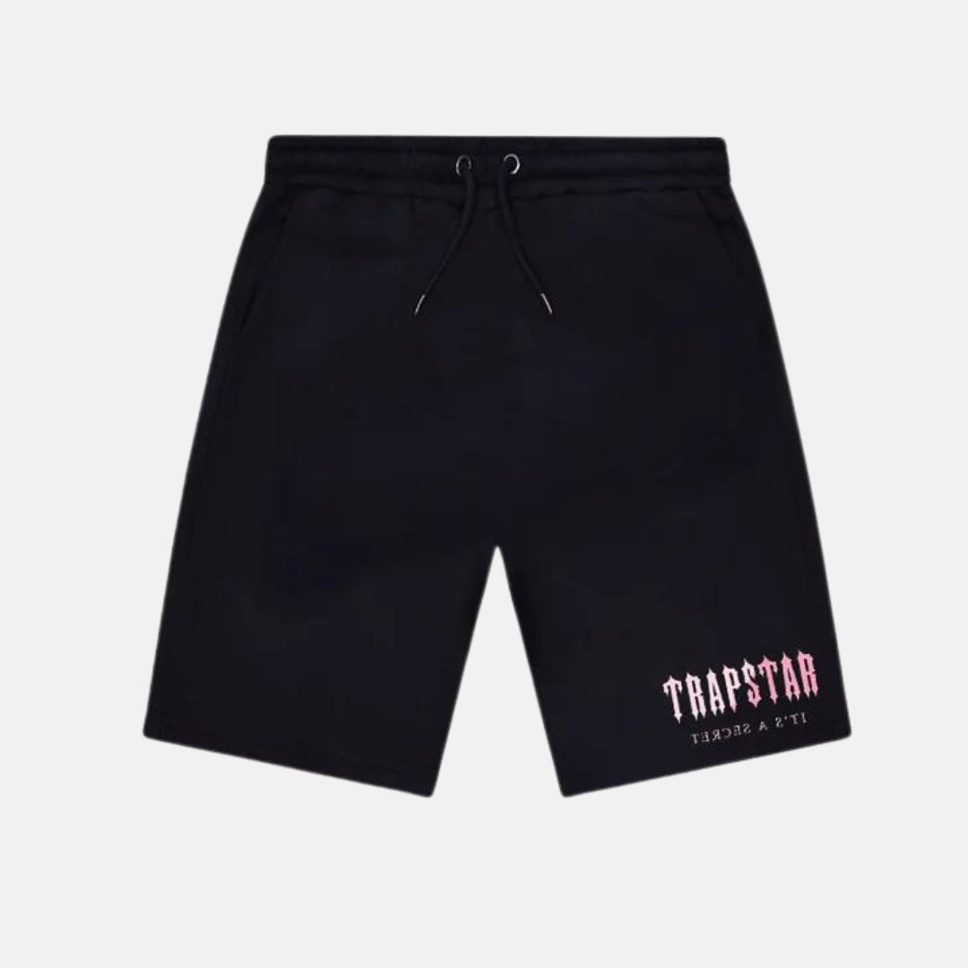 Trapstar Chenille Decoded Shorts - Black/Pink