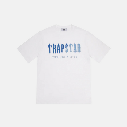 Trapstar Chenille Decoded T-Shirt & Shorts Set - White/Grey/Blue