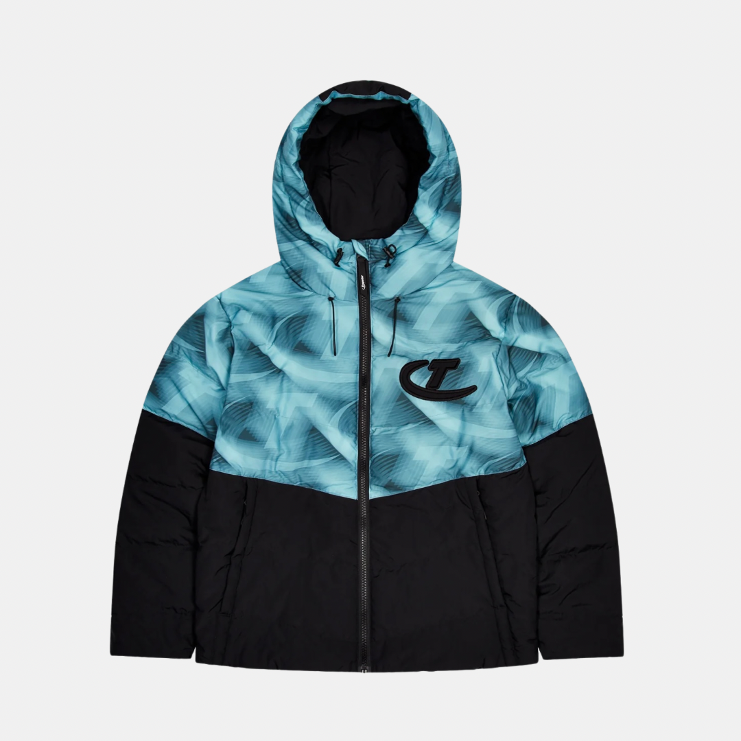 Trapstar Hyperdrive Hooded Puffer - Black/Blue