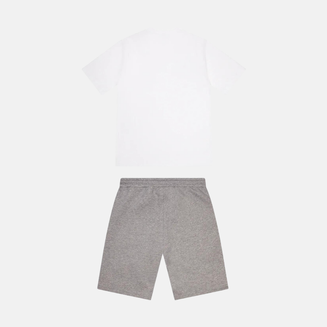 Trapstar Chenille Decoded T-Shirt & Shorts Set - White/Grey/Blue