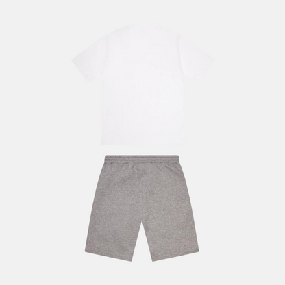 Trapstar Chenille Decoded T-Shirt & Shorts Set - White/Grey/Blue