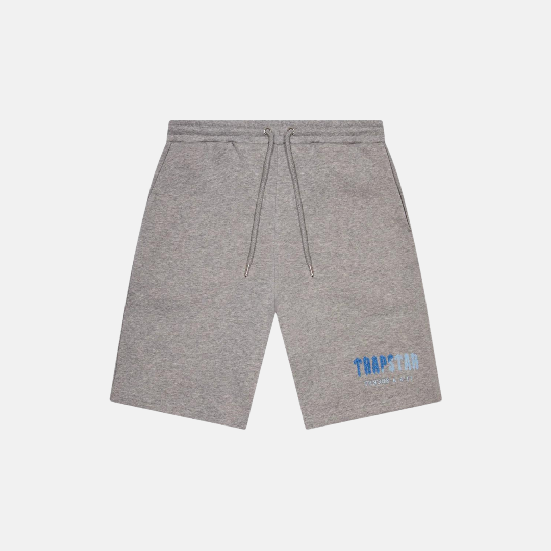 Trapstar Chenille Decoded T-Shirt & Shorts Set - White/Grey/Blue