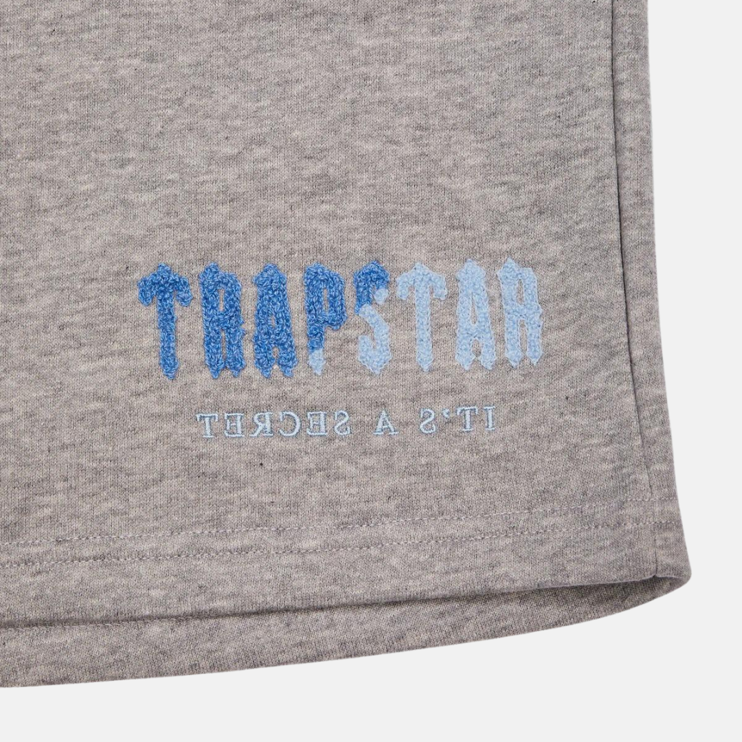 Trapstar Chenille Decoded T-Shirt & Shorts Set - White/Grey/Blue