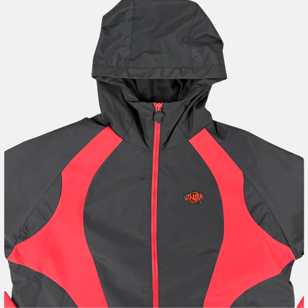 Syna Logo Vortex Woven Jacket - Black/Red