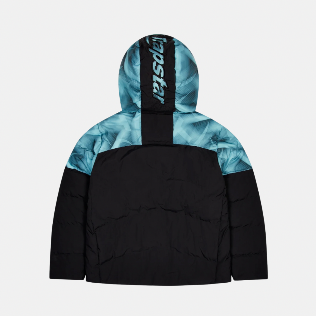 Trapstar Hyperdrive Hooded Puffer - Black/Blue