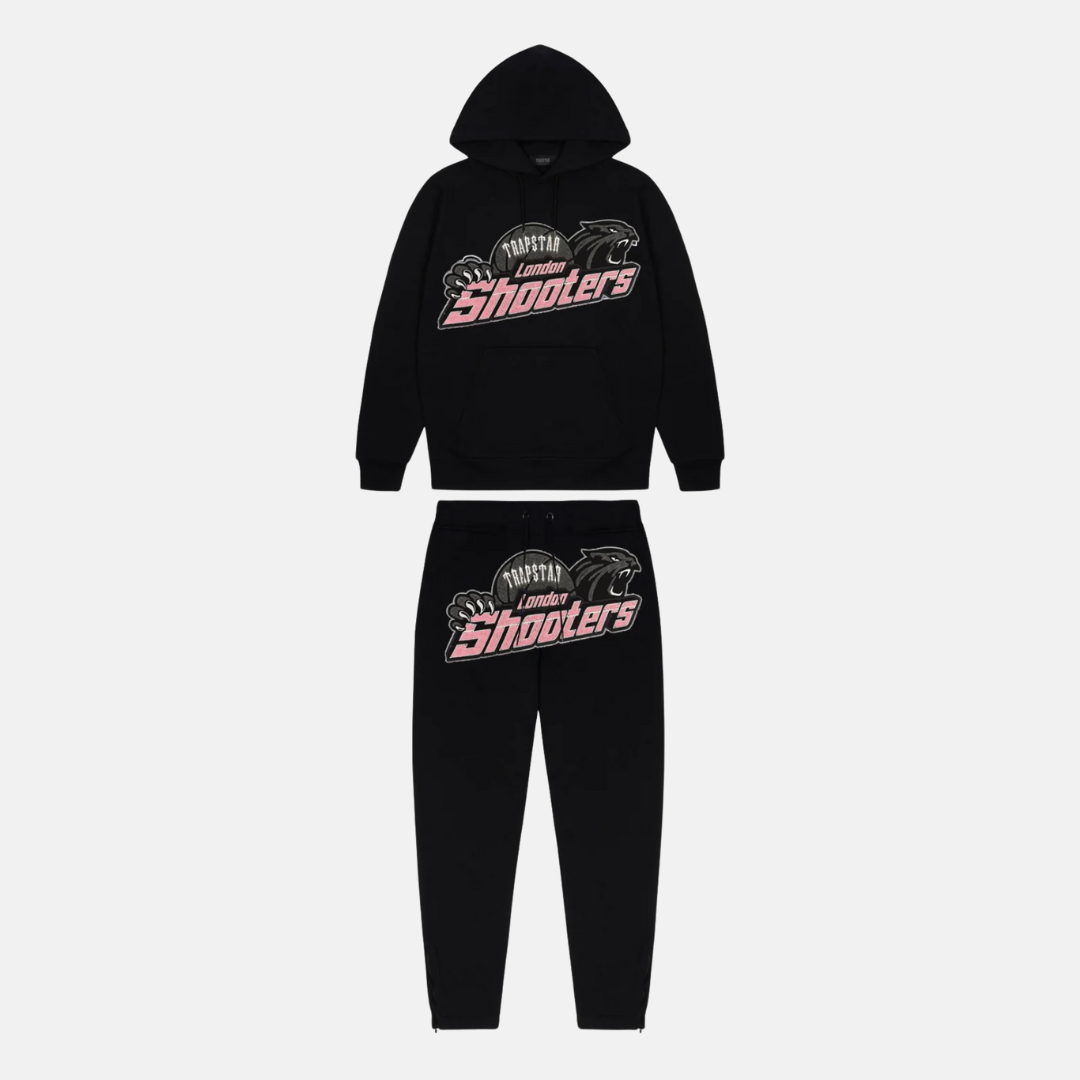 Trapstar London Shooters Hooded Tracksuit - Black / Pink