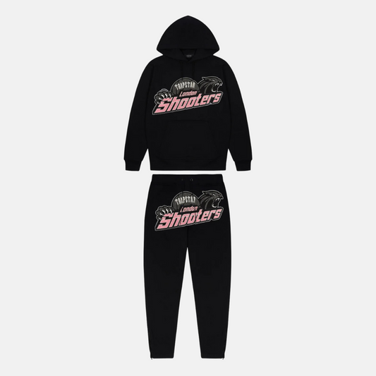 Trapstar London Shooters Hooded Tracksuit - Black / Pink