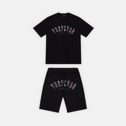 Trapstar Irongate Arch T-Shirt & Shorts Set - Black/Pink