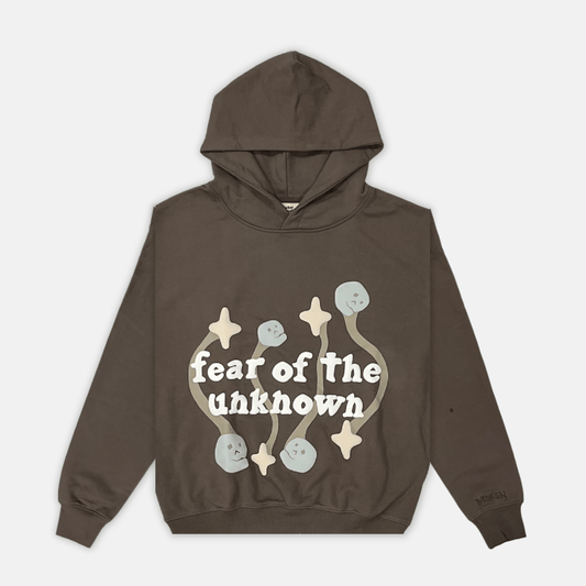 Broken Planet Hoodie - Fear of The Unknown - Granite Brown