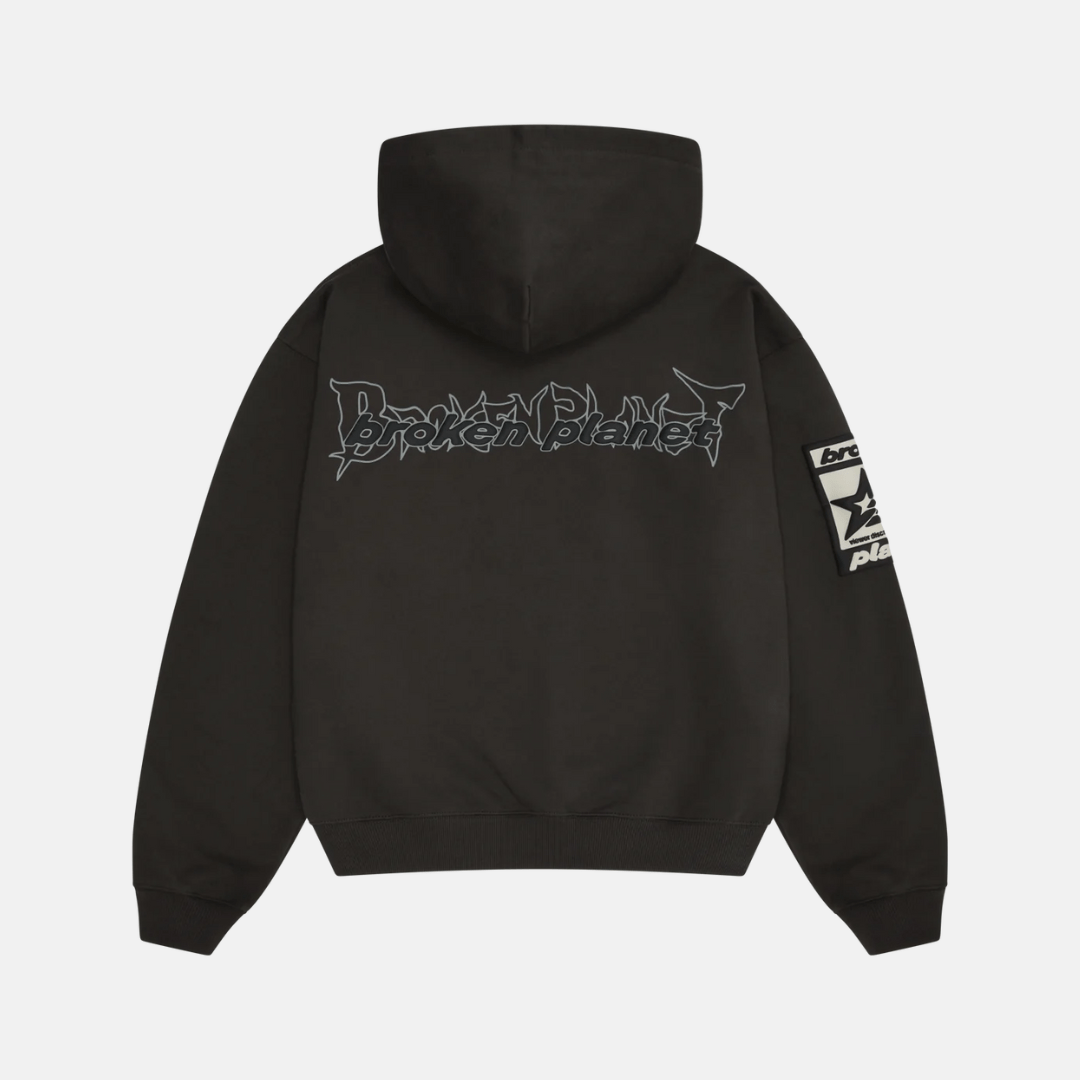 Broken Planet Beware Hoodie - Soot Black