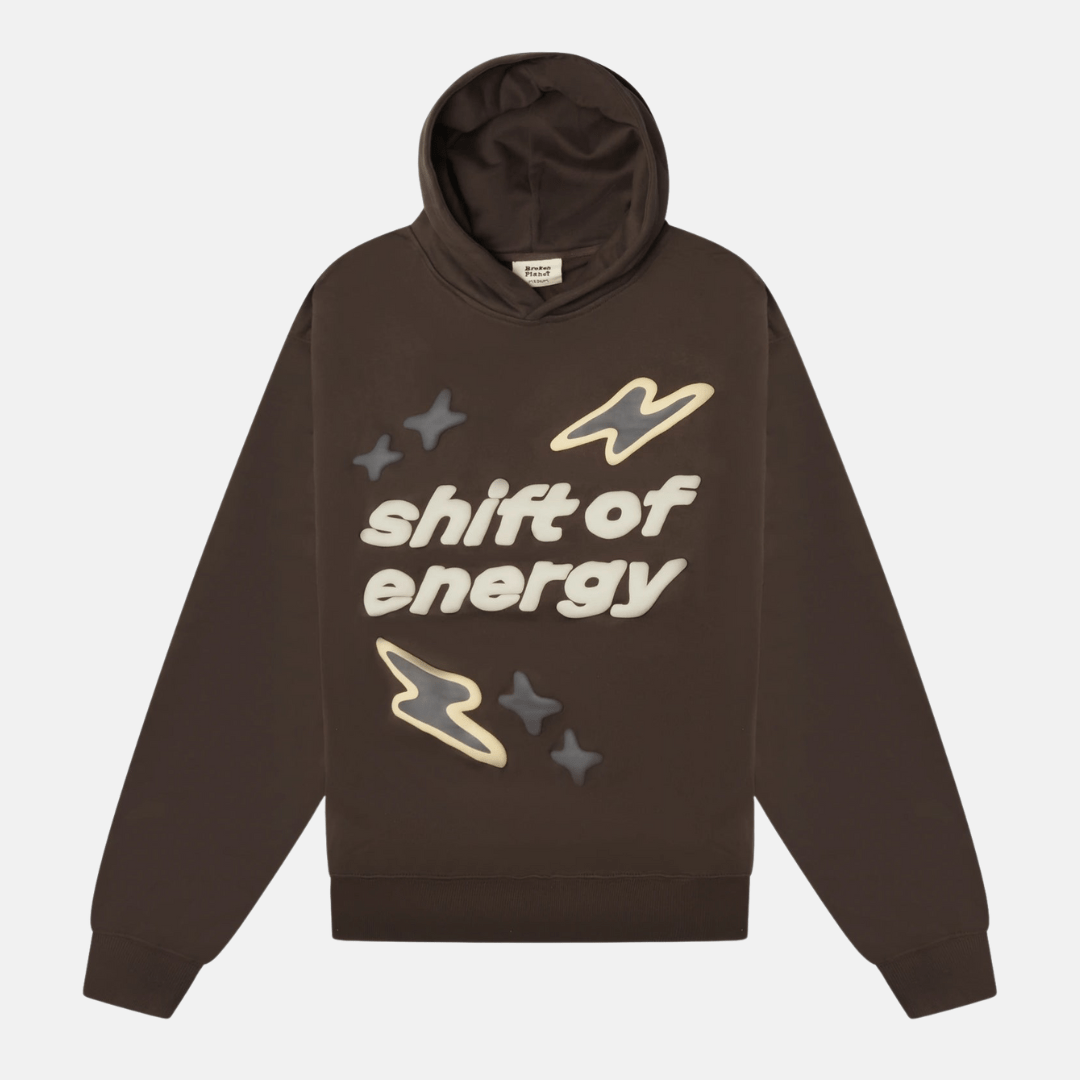 Broken Planet Shift Of Energy Hoodie - Dark Brown