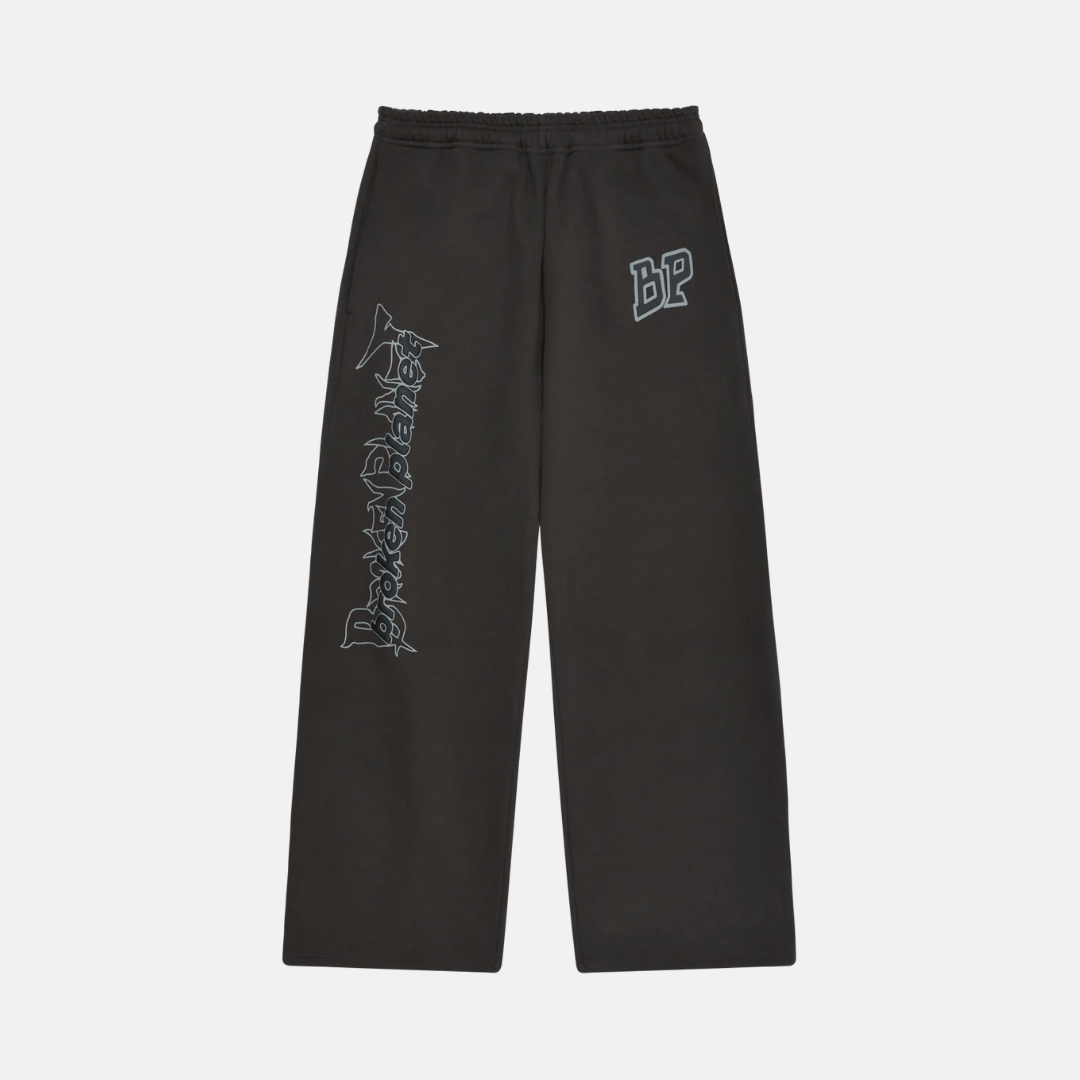 Broken Planet Wide Leg Sweatpants - Soot Black