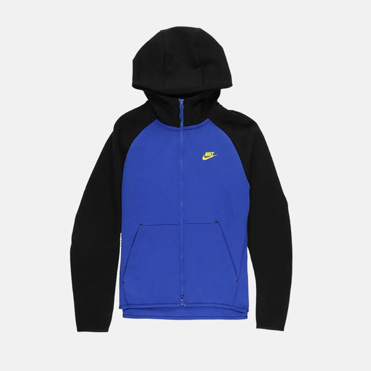 Nike Tech Fleece Hoodie - Black, Blue & Yellow (2nd Gen - Old Season)