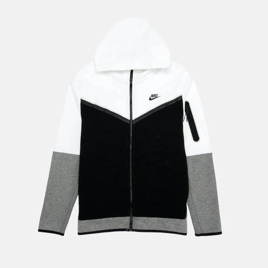 Nike Tech Fleece Hoodie - White, Black & Grey (3rd Gen - Old Season)