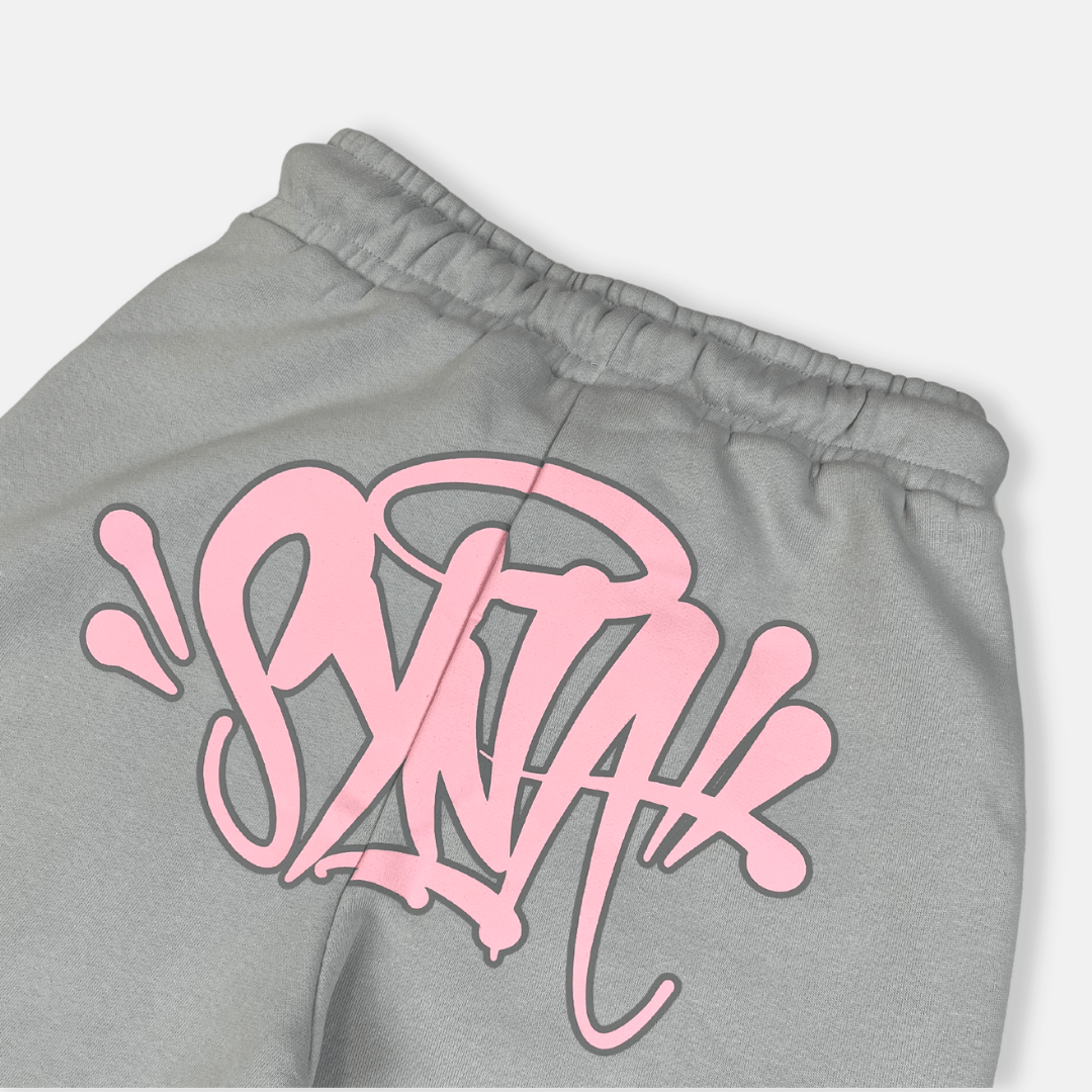 Syna Logo Tracksuit - Grey / Pink