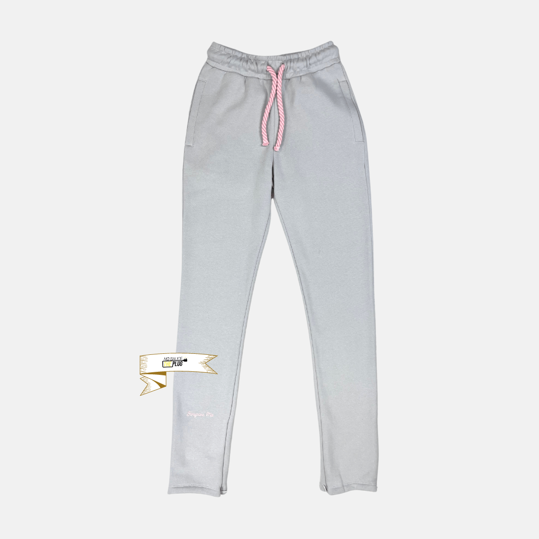 Syna Logo Tracksuit - Grey / Pink