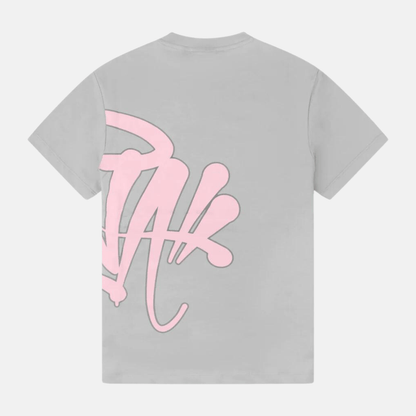 Syna T-shirt & Shorts Logo Set - Grey/Pink