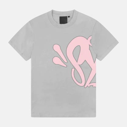 Syna T-shirt & Shorts Logo Set - Grey/Pink