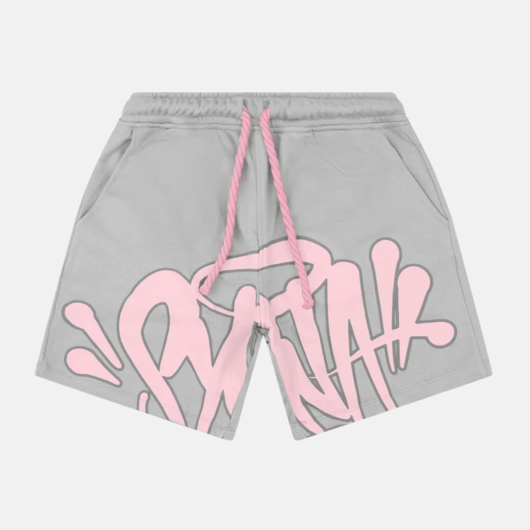 Syna T-shirt & Shorts Logo Set - Grey/Pink