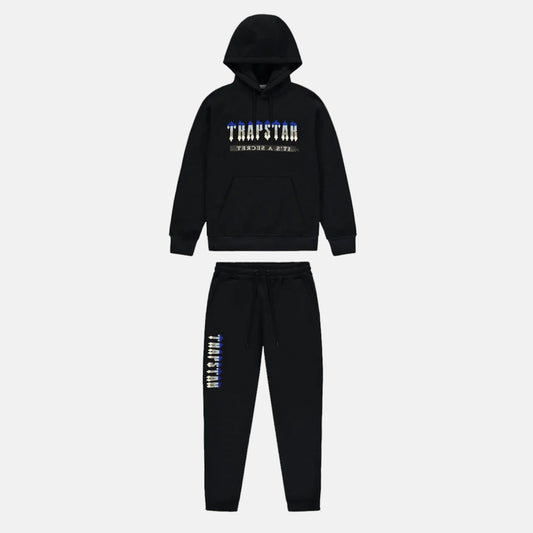 Trapstar Chenille Decoded 2.0 Hooded Tracksuit - Black Ice Edition