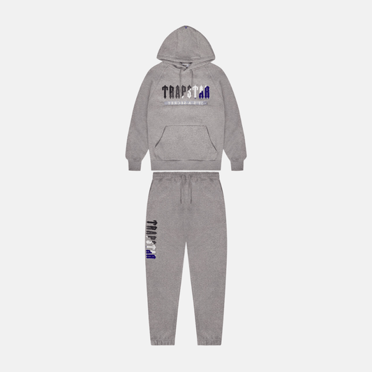 Trapstar Chenille Decoded 2.0 Hooded Tracksuit - Grey/Dazzling Blue