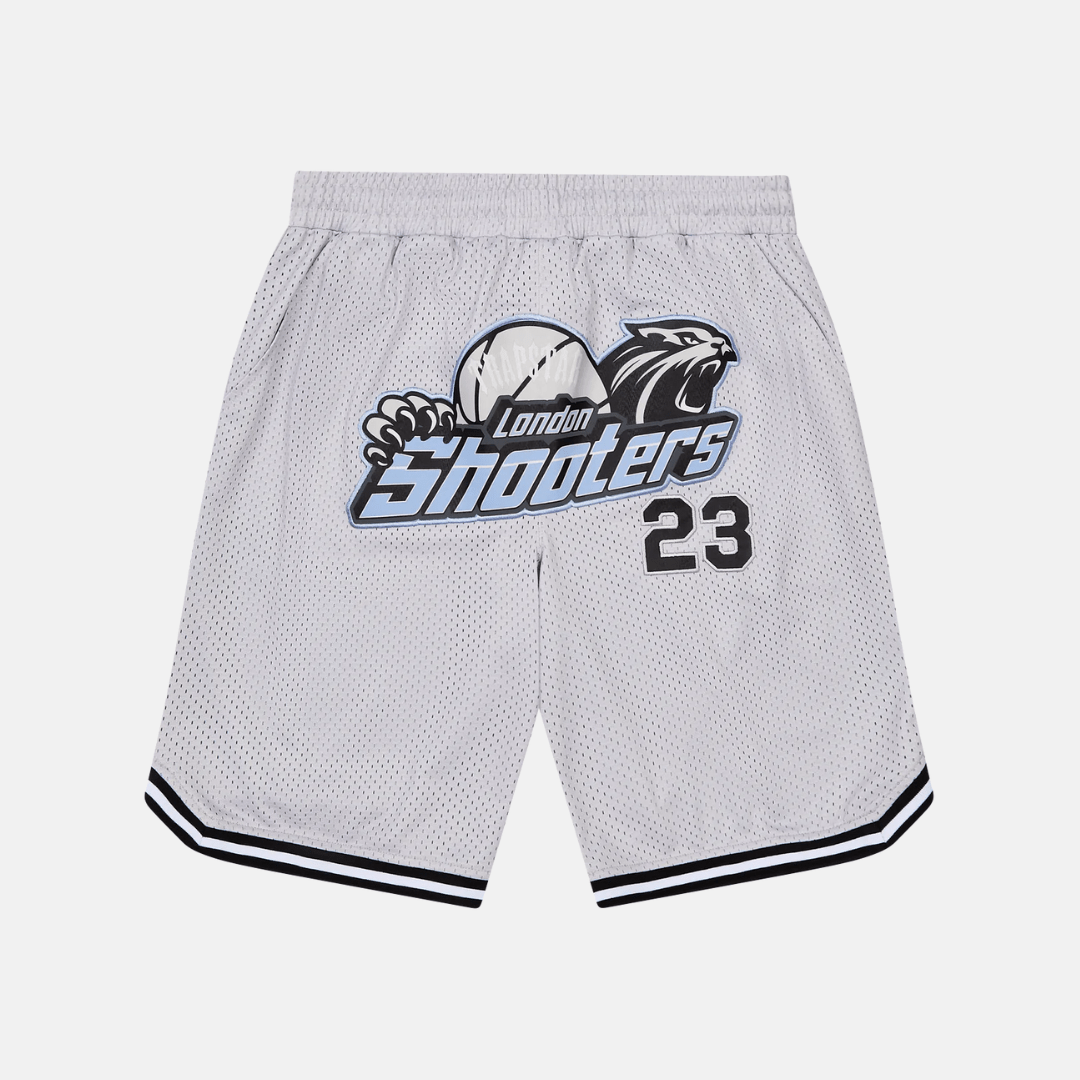 Trapstar Shooters Basketball Shorts - Grey/Ice Blue