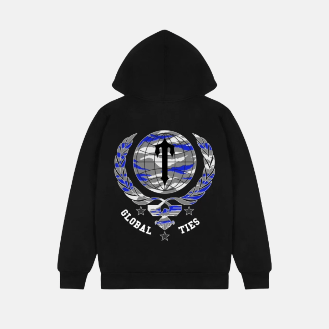 Trapstar Global Ties Hoodie - Black/Blue