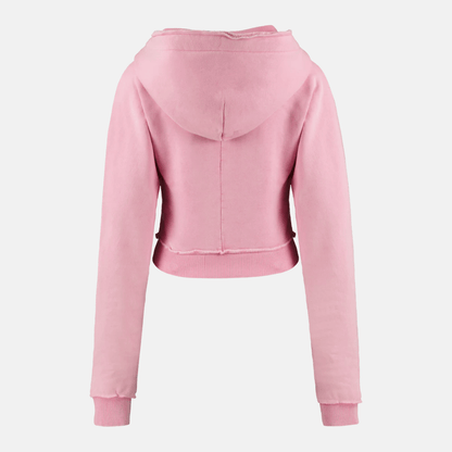 Trapstar Women's Irongate Cropped Batwing Hoodie - Washed Pink