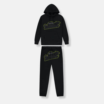 Trapstar Shooters Hooded Tracksuit - Black/Lime