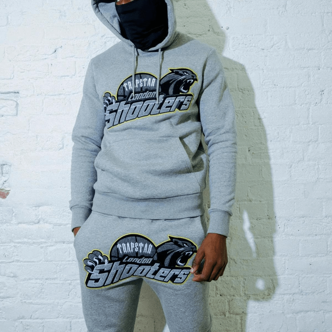 Trapstar Shooters Hooded Tracksuit - Grey/Lime